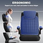 ralex-chair Big and Tall Fabric Office Chair -500 lb Heavy Duty Office Chair for Big Man, High Back Executive Office Desk Chair with 120° Tilt Rock,Executive Computer Desk Chair with Flip Up Arm