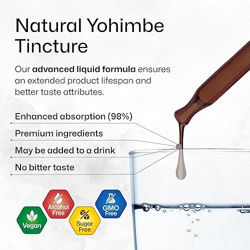 Miniatura 3 de Yohimbe Tintura - Extracto líquido orgánico de corteza de yohimbe - Suplementos de yohimbe para hombres y mujeres - Yohimbina natural - Sin alcohol