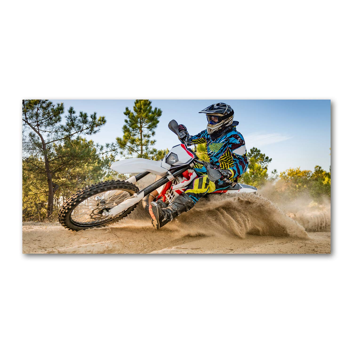 Motocross tableau acrylique Tulup 120x60cm image verre plastique déco mural séjour