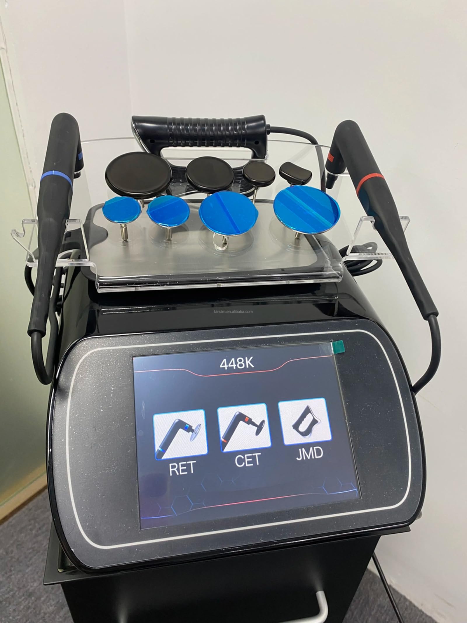 Dispositivo de Estiramiento de la Piel de 448Khz, máquina de Adelgazamiento por diatermia Corporal, Alivio del Dolor, Estiramiento de la Piel, Cuidado Profundo,Negro