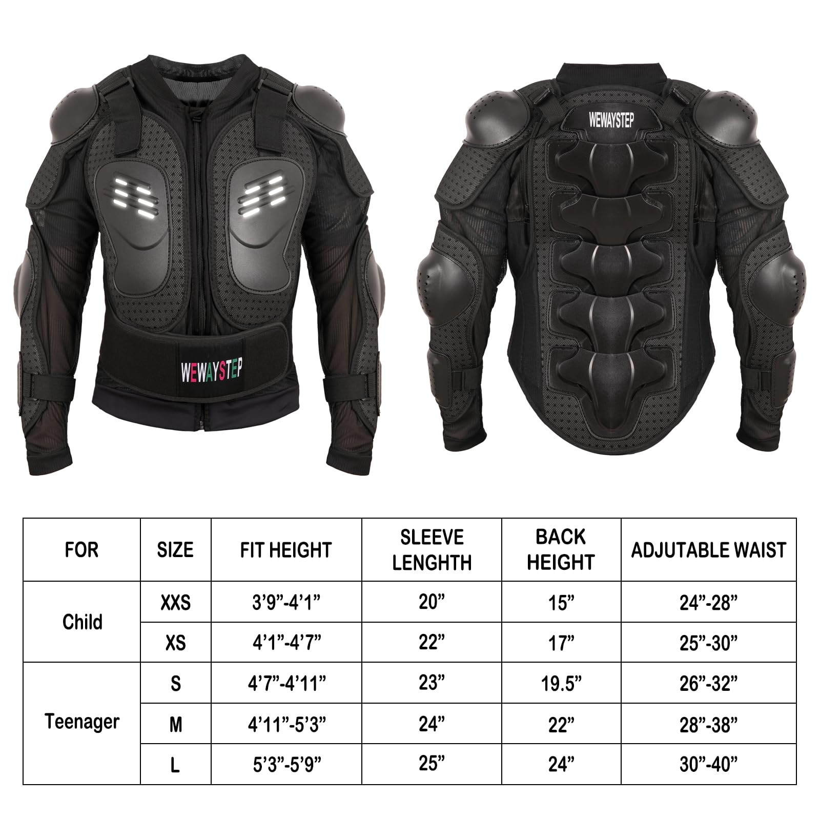 Chaqueta de motocicleta para niños, equipo de motocross, protector de pecho con rodilleras