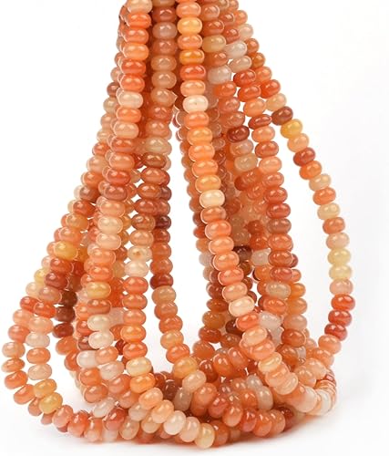 Vista 18 de ICAI Beads 5x8mm Cuentas Espaciadoras Rondelle Naturales Sueltas para Hacer Joyas Manualidades DIY Diseño 1 Hebra 15" APPR (Jade Blanco)