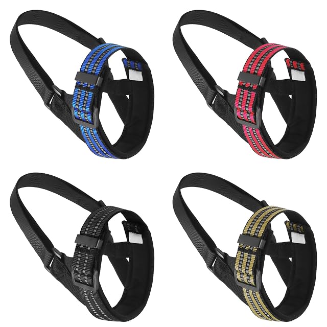 Foto 7 de 8 de HUANGGG Bozal de nailon reflectante ajustable para perros grandes y seguros