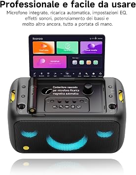 Karaoke Machine for Adults with Lyrics Display, Built-in 13.3