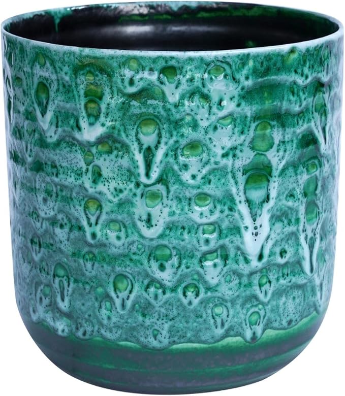 Ivyline Emerald Reactive Glaze Planter UV Stable, Stylish