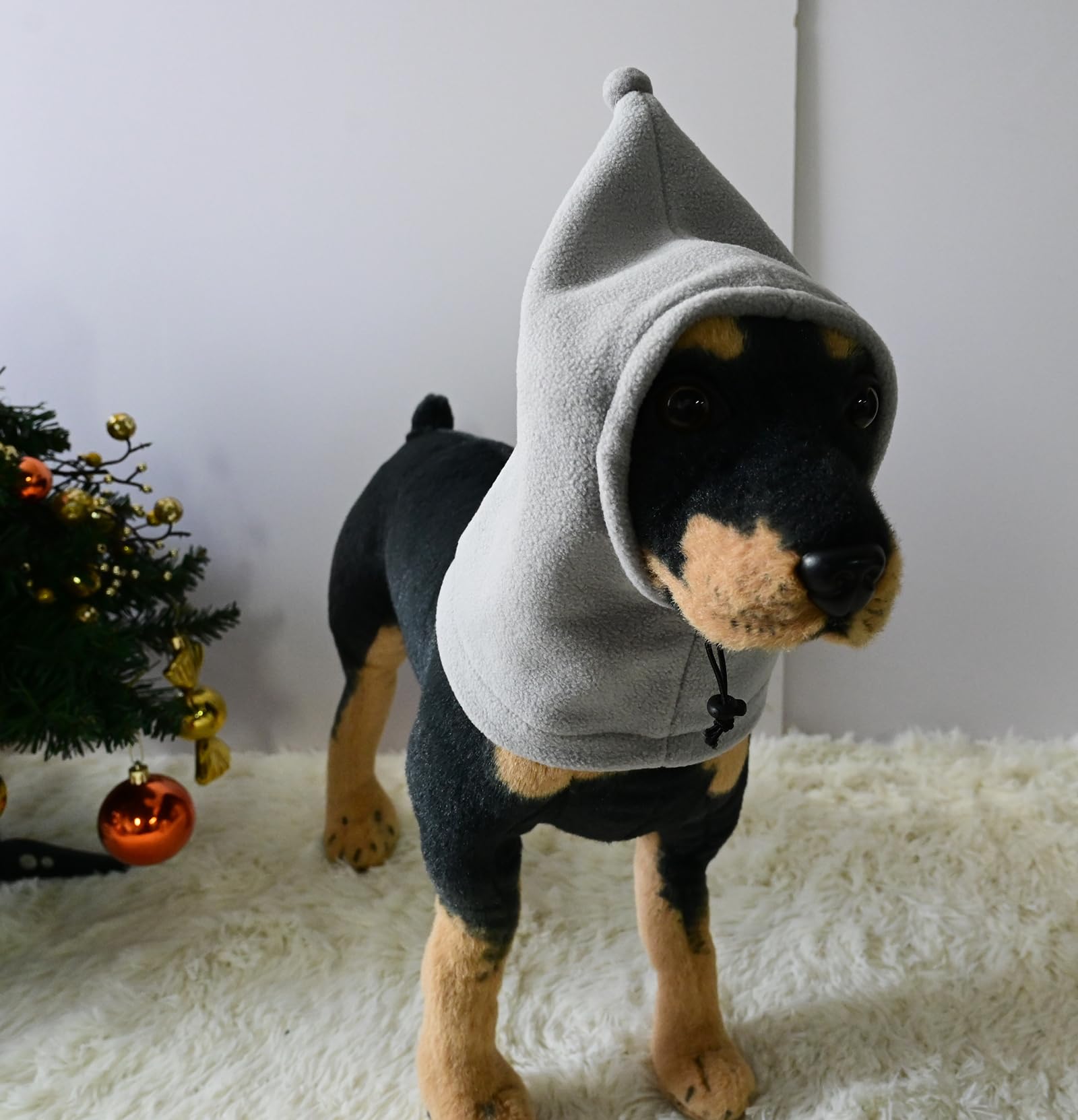 BT Bear Plush Dog Hats,Warm Pet Cover,Winter Hat Dog Head Wrap Quiet Ears for Dogs,Muffs Noise Protection for Small Medium Dogs (Grey - Image 4