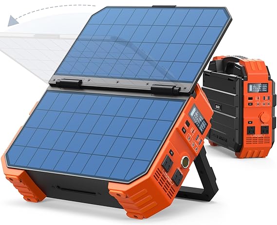 BLAVOR Portable Power Station 1600W (Peak 3200W), Built-in Solar Panel
