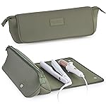 BAREFOOT CARIBOU Hair Tools Travel Bag and Heat Resistant Mat for Flat Irons, Straighteners, Curling Iron, and Haircare Accessories, 2-in-1 design, with Interior Pockets, Portable Organizer (Olive)