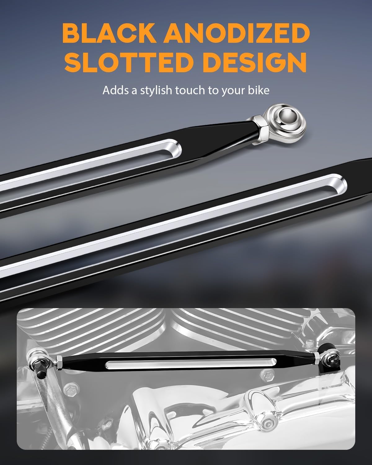 PBYMT Shift Linkage Shifter Fit for Harley Davidson Softail Trike Road King Electra Street Glide 1986-2024 (Black)
