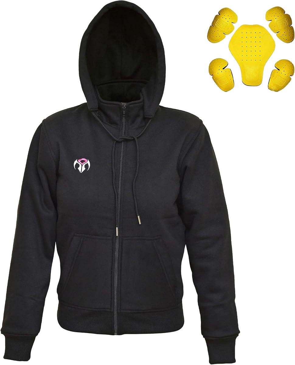 RIDERACT-sudaderas con capucha para motocicleta para mujer, chaqueta protectora con forro de fibra de aramida, chaqueta blindada CE de seguridad para motociclista