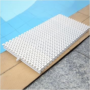 Swimming Pool Drainage Overflow Grating, Splicable Gutter Grating, Plastic Drain Cover, Outlet Drainage Grill Grid For WalkwayWidth20cm-5PCS, White, 66882