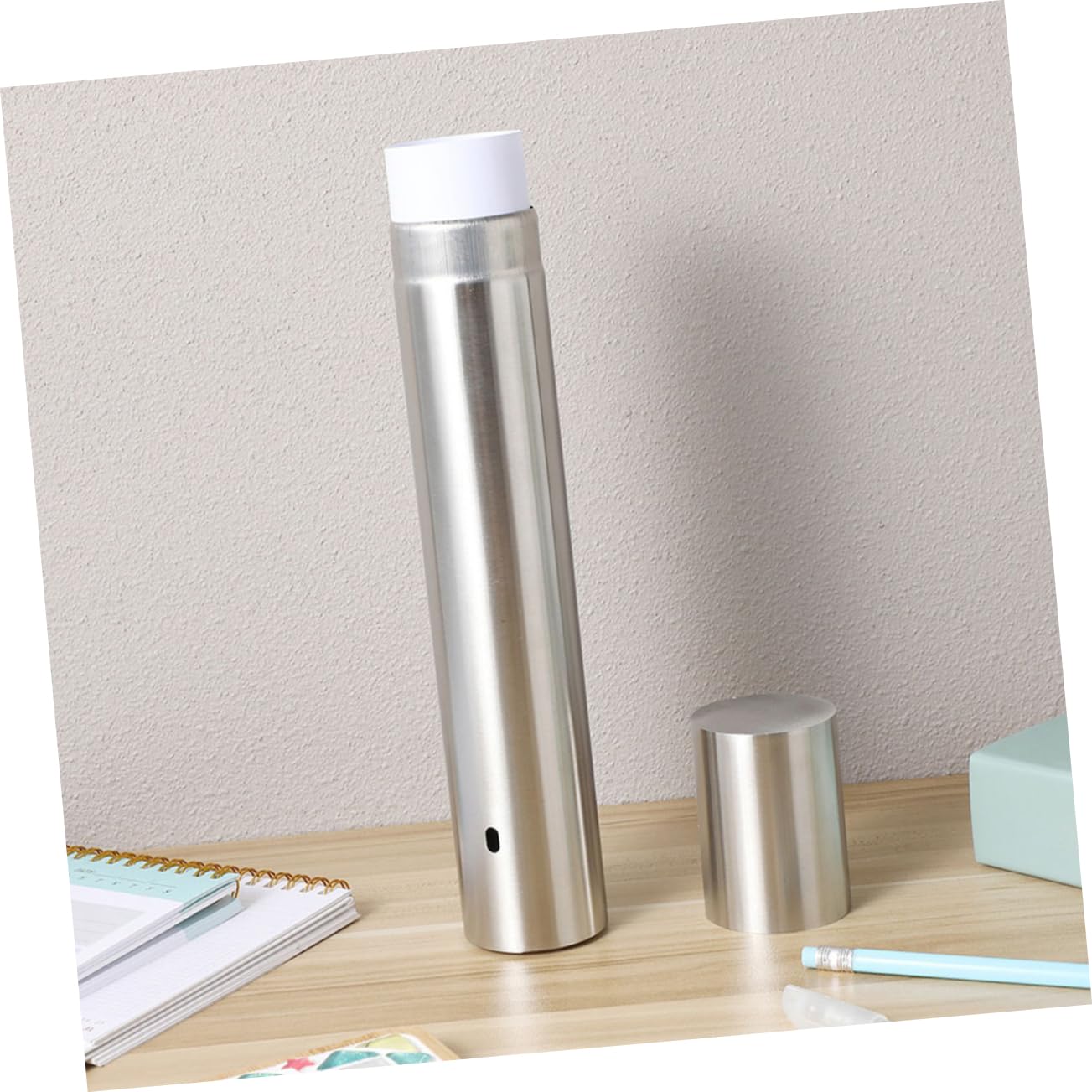 Tube Cylindrique en Acier Inoxydable 11.81 Pouces Rangement Rigide pour Documents Certificats Diplômes
