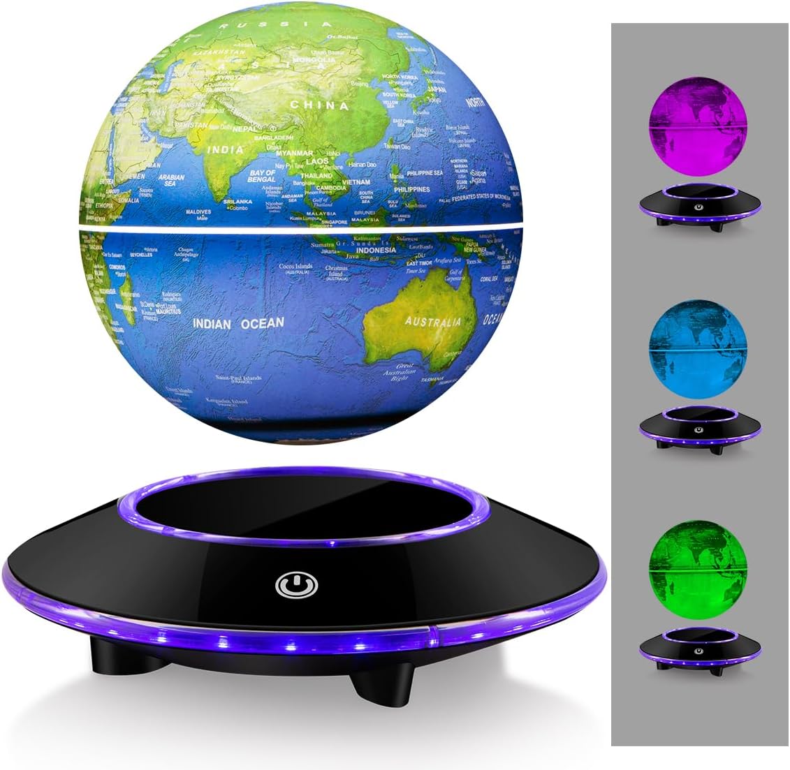 Magnetic Levitation Floating Globe Lamp Levitating Globe Multi-colors Changing LED Lighting Floating Rotating Desk Lamp Nights Lights for Office Table Decor