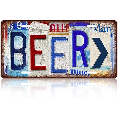 Vintage Wall Decor License Plate Home Bar Metal Tin Signs 12 x 6 Inches