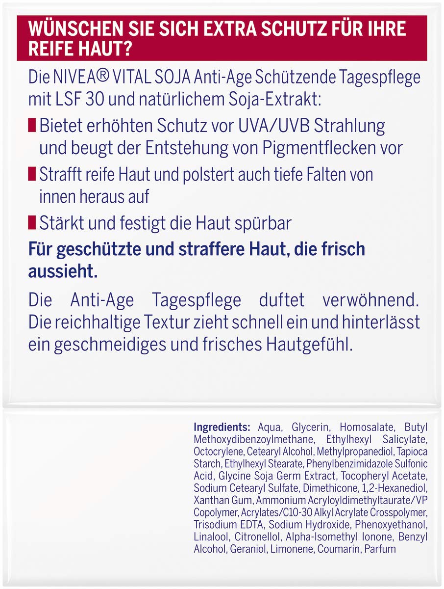 Image secondaire de NIVEA VITAL Soin de Jour SPF 30 - Lotion Raffermissante au Soja pour Peaux Matures
