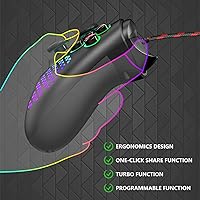 Vista 2 de Need to Upgrade LED Lighting 10ft Wired PC Controller for Xbox One, Xbox Series XS, Xbox One XS, PC Gamepad Support 3.5mm Headset Jack, RGB Light