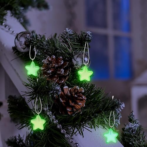 Miniatura 6 de Dijes de Estrella que Brillan en la Oscuridad Colgantes de Resina Luminosos Dijes a Granel Colgante de Estrella Cuentas Colgantes para Hacer Joyas,