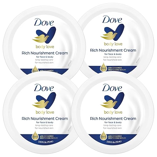 Miniatura 4 de Dove Crema nutritiva para el cuidado corporal, cara, manos y cuerpo para la piel normal a seca loción para mujeres con hidratación 24 horas, paquete