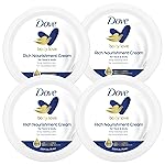 Dove Nourishing Body Care, Face, Hand, and Body Rich Nourishment Cream for Extra Dry Skin with 48-Hour Moisturization, 4-Pack, 2.53 Oz Each Jar