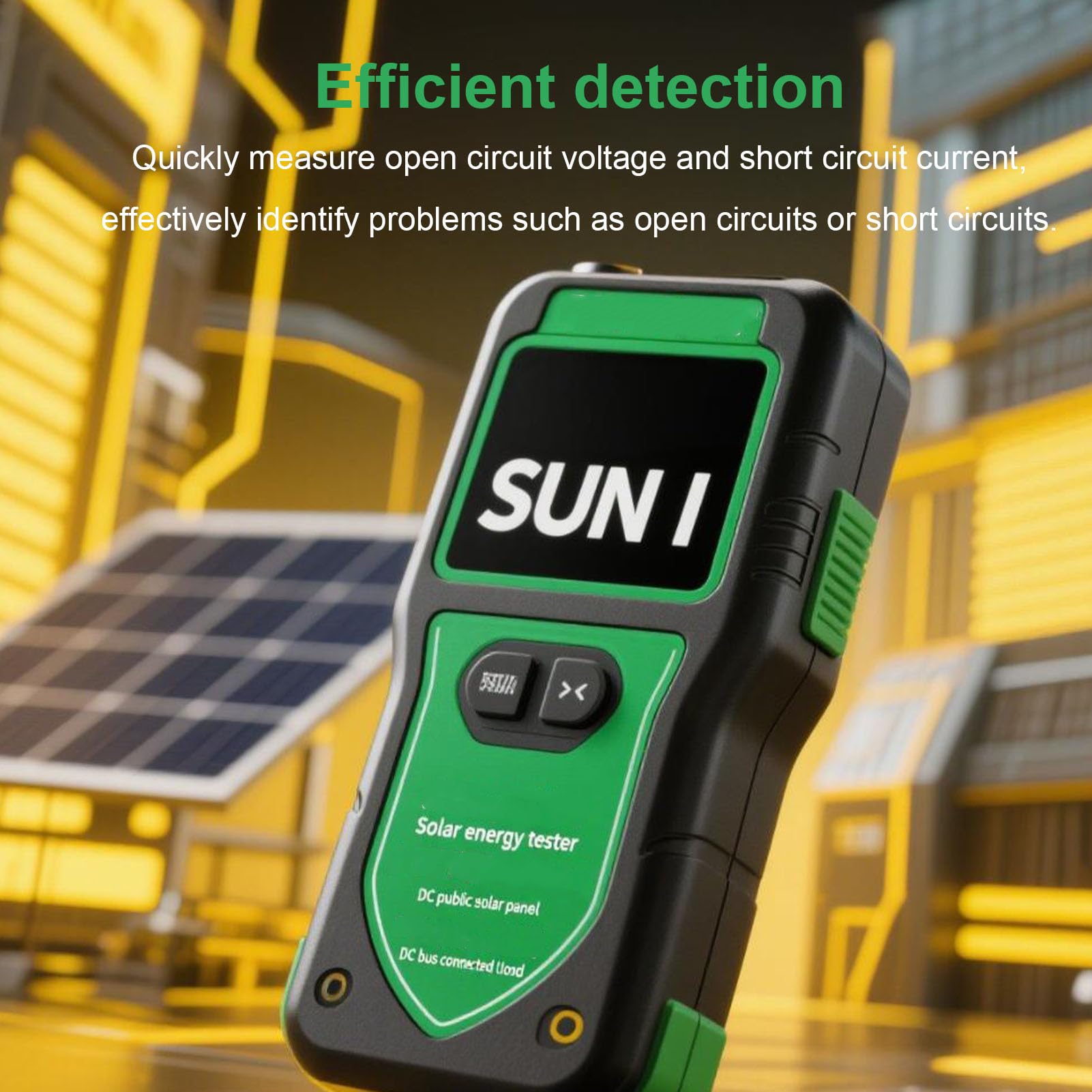 Greensen 200W Tester per Pannelli Solari, Multimetro Fotovoltaico MPPT con Display di Corrente, Tensione, Potenza Ed Energia per Test, Diagnostica e Ricerca su Pannelli Solari