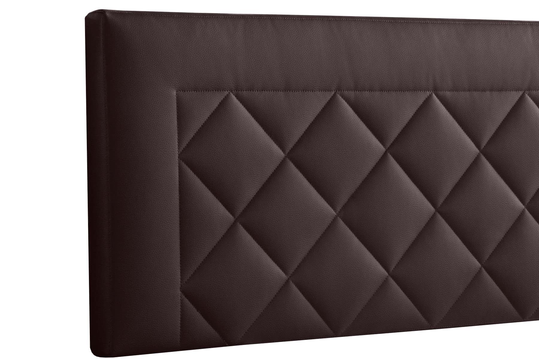 Cabecero Tapizado para Cama 135 Cm Domus | Anclaje a Pared | Cabezal Acolchado | Polipiel Color Chocolate (145 x 50 x 7 cm)