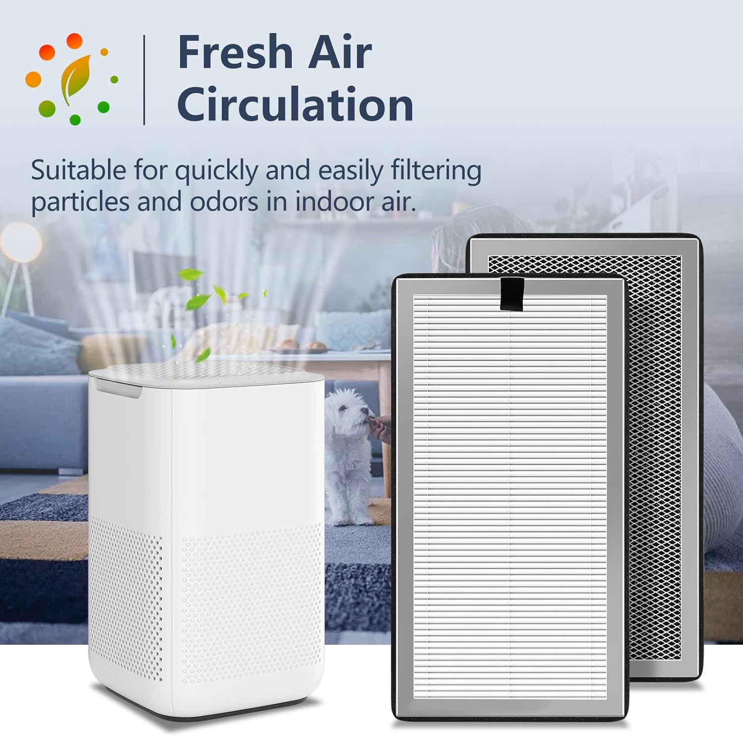 MA-15 Replacement Filter compatible with Air Puri-fier 15 Series, 3-in-1 H13 Ture HEPA and Activated Carbon Pre-filter, 4 Pack - Image 7