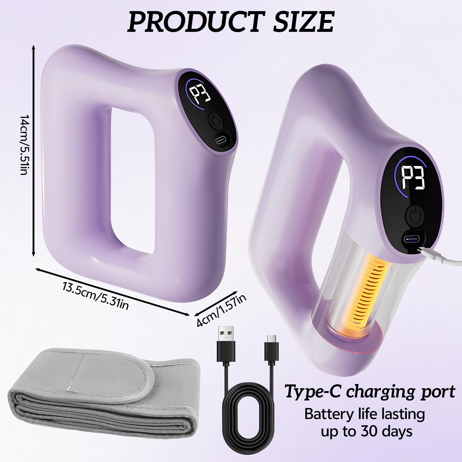 Anillo de fascia multifuncional de cuerpo entero, masajeador eléctrico de fascia con 5 intensidades y 3 frecuencias, vibración de alta frecuencia contra la celulitis para abdomen, piernas, espalda con