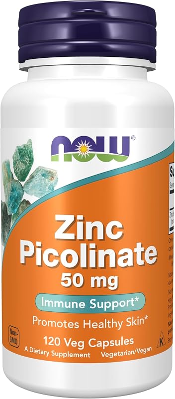 NOW Foods Suplemento de Zinco Picolinato 50 mg, cápsulas vegetais, 1.440 cápsulas