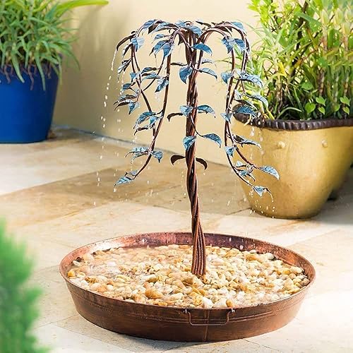 Miniatura 5 de Fuentes de mesa para interiores, árbol de la vida, fuente de hierro forjado, fuente de cascada de sauce de hierro forjado, manualidades, decoración,