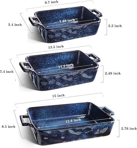 Miniatura 3 de Vicrays Juego de utensilios de cocina de 7 piezas, platos de sopa para sopa de cebolla francesa, plato rectangular de porcelana para hornear,