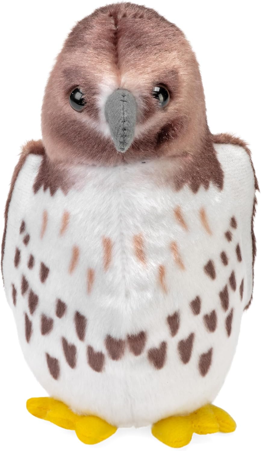 Wild Republic Audubon Birds Red Tailed Hawk Plush with Authentic Bird Sound, Stuffed Animal, Bird Toys for Kids & Birders