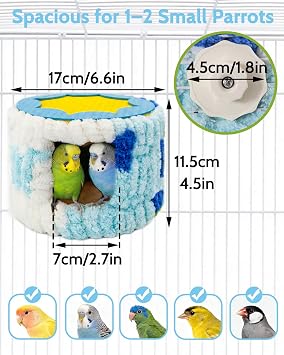 Bird Nest for Cage with Support Frame & Pad, Foot-Friendly Felt