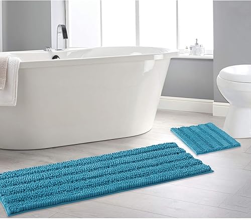 Vista 56 de NICETOWN Tapetes de baño antideslizantes (verde cáscara, 20 x 32 + 17 x 24 pulgadas)