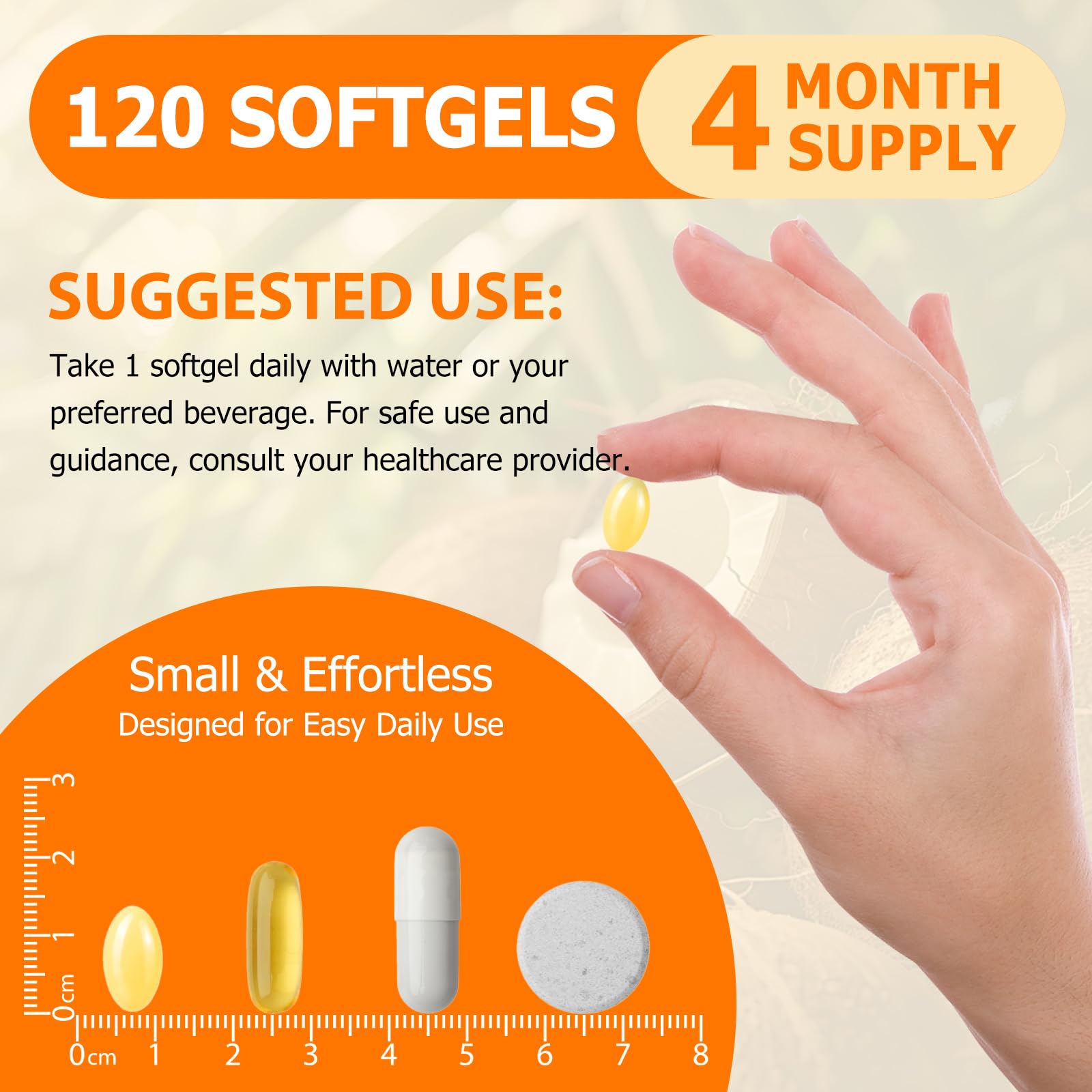 Liefiet Vitamin D3 K2 10000 IU with 200mg, Vitamin D3 and K2 Capsules, 2 in 1 Vitamins D & K Complex with Coconut Oil, 120 Softgels — Amazon image 6