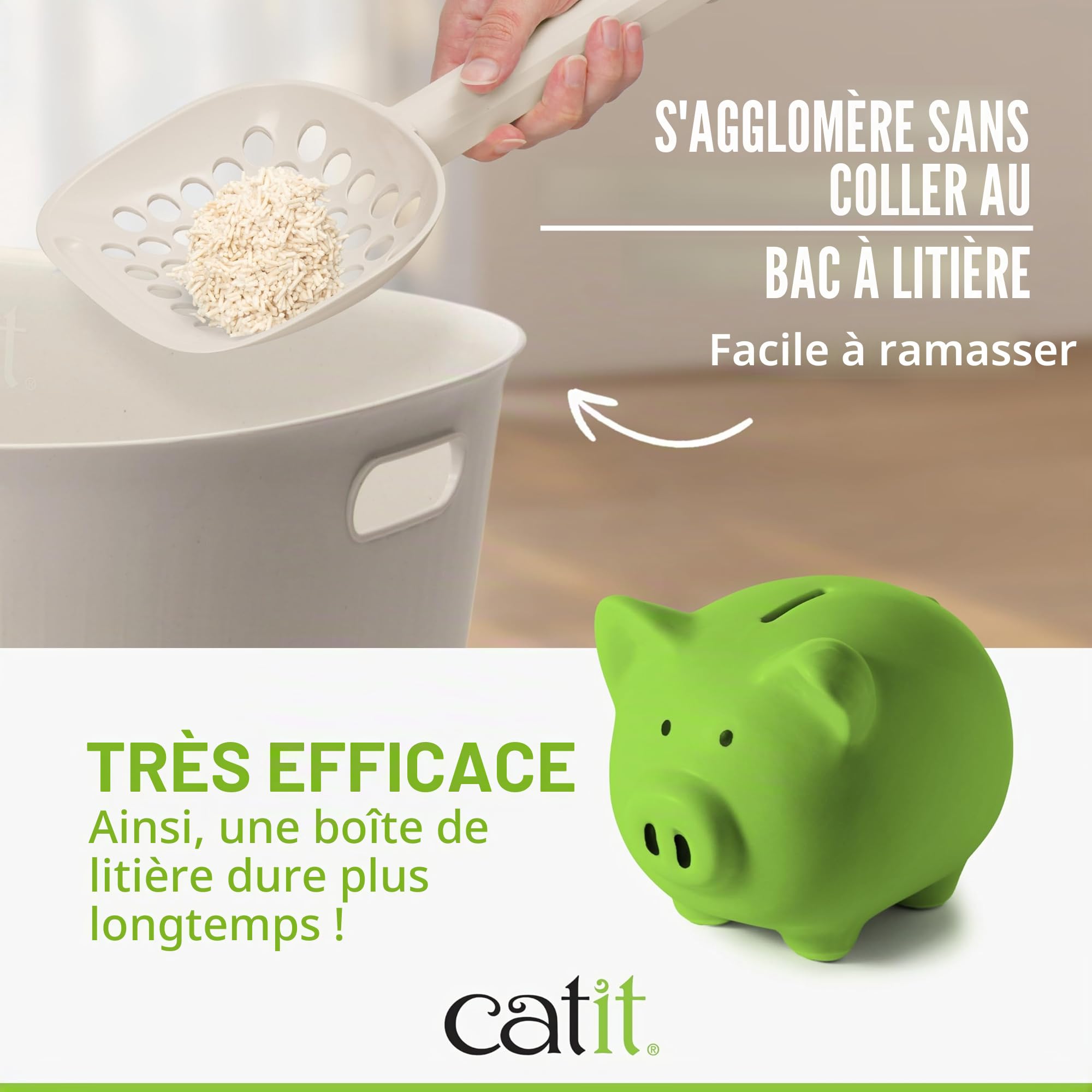 Catit Go Natural Lot de 2 Sacs de litière agglomérante pour Chat en cosses de Pois Naturel 2 x 2,8 kg (5,6 kg)