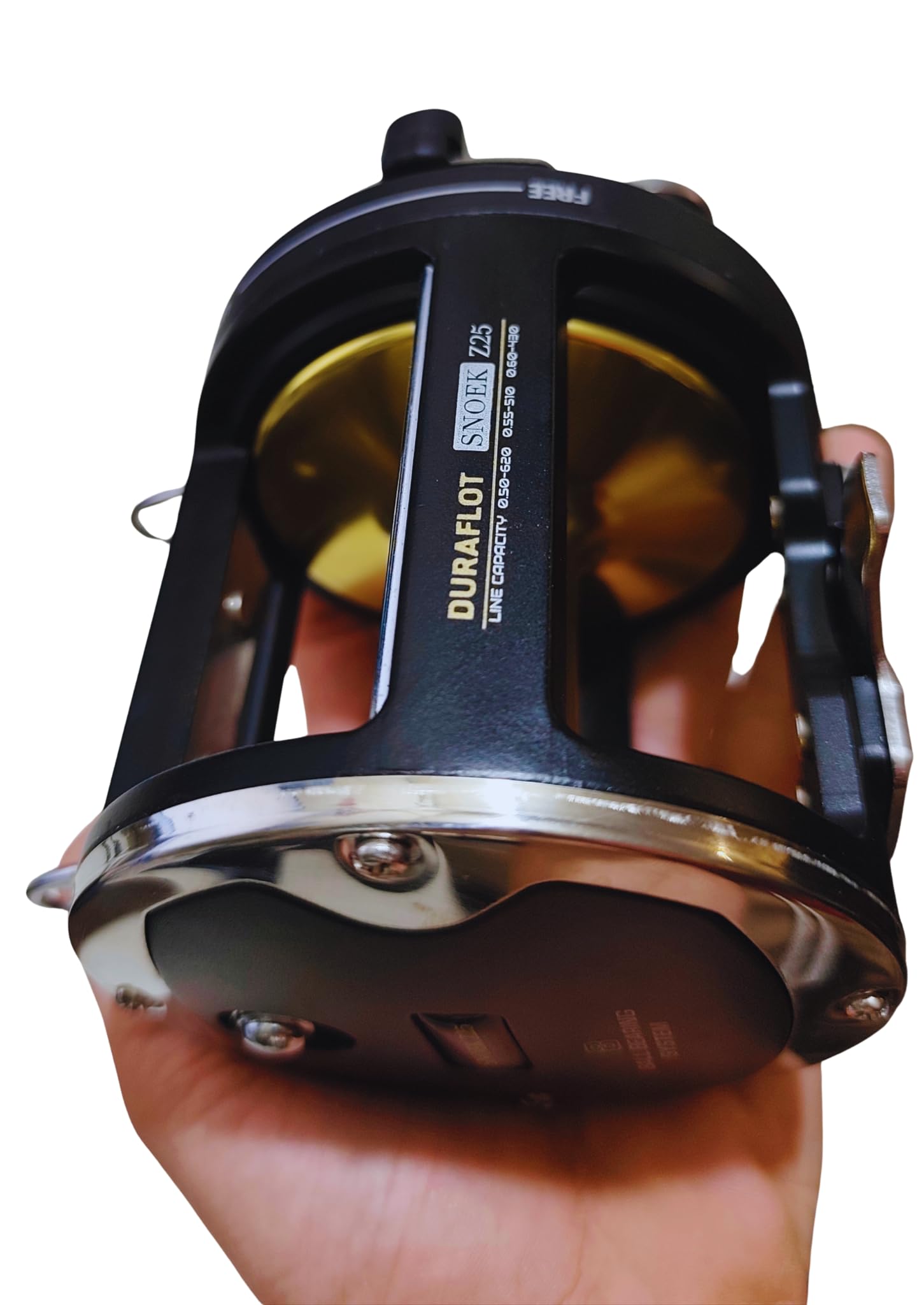Moulinet de pêche à la traîne SNOEK Z25 DURAFLOT – Frein Ultra Puissant 25KG, Haute capacité, idéal pour pêche en mer et Gros Poissons (Thon, Marlin, Espadon).