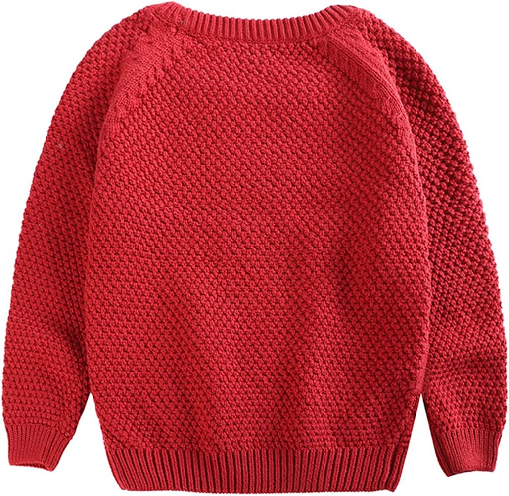 HEYDHSDC 1-5y Casual Kids Girl Boy Knit Sweaters Solid Color Loose Round Collar Pullover