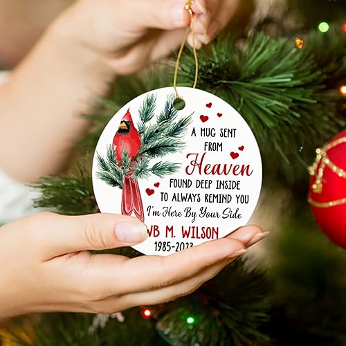 Vista 82 de Adornos de Navidad, adorno de árbol de Navidad de camión rojo, adorno de Navidad personalizado de camión rojo, adorno de Navidad de Feliz Navidad