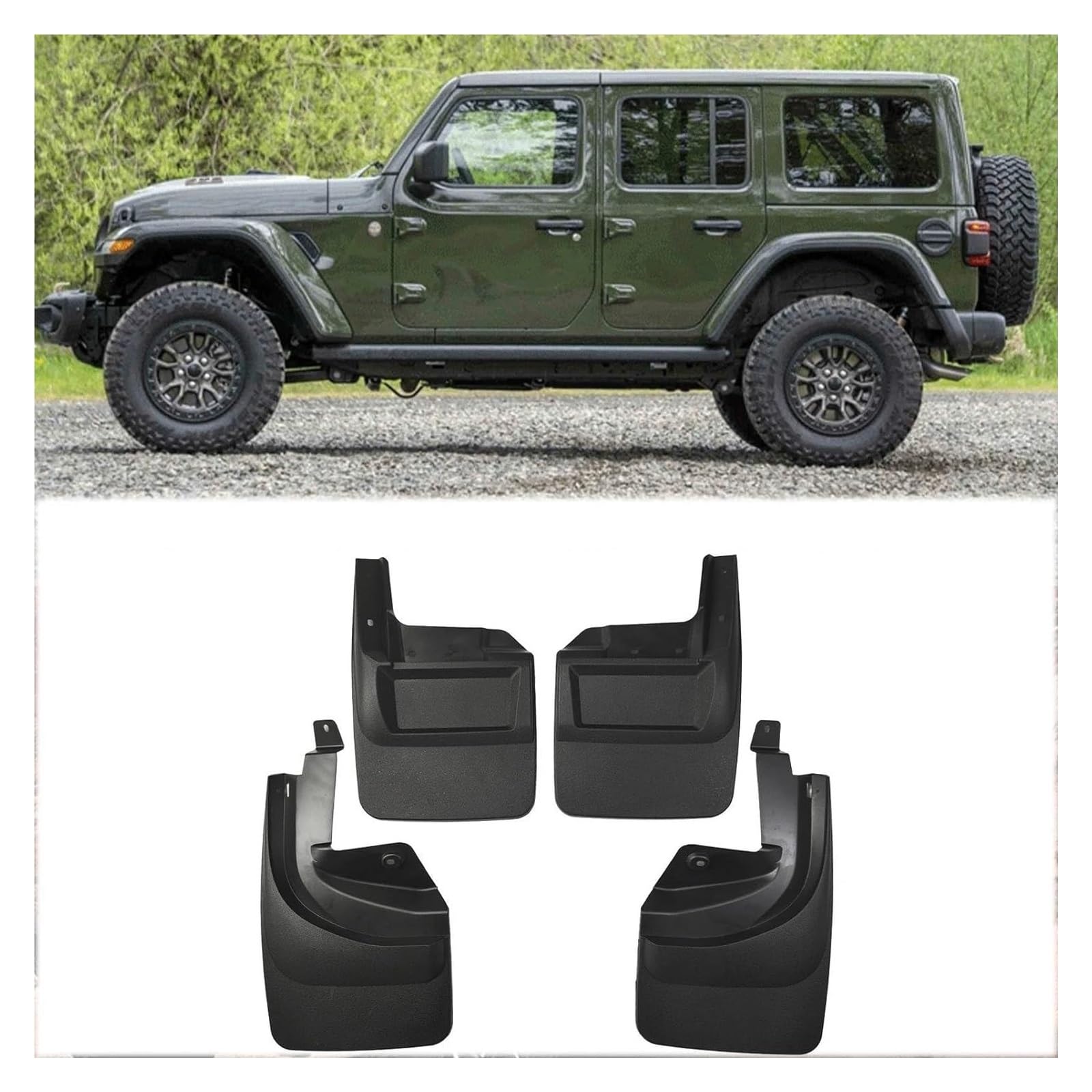 ジープJKラングラー用マッドフラップ 4枚セット ジープJKラングラー用マッドフラップ 4枚セット ジープJKラングラー用