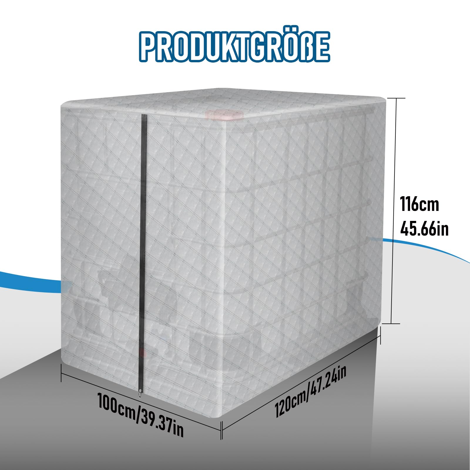 IBC Tank Silber-Schutzhülle mit Baumwolle, Abdeckung mit Reißverschluss, 1000L Wassertank Abdeckplane Frostschutz Sonnenschutz Wärmedämmung, IBC Tonnenfass Zubehör, IBC Container Cover