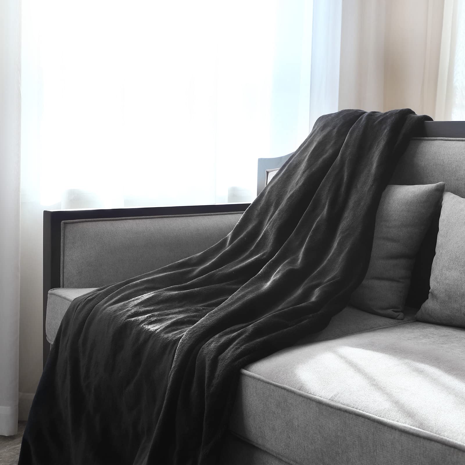 Monzana® Manta Eléctrica Térmica Apagado Automático Calienta Camas 180x130cm 10 Niveles de Calor Protección Sobrecalentamiento Hogar Antracita