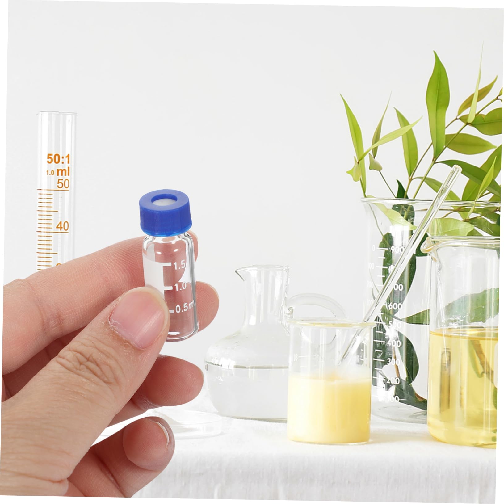 Gatuida 500piezas Frascos De Vidrio Tapa De Muestreo Transparentes Con Escala Botellas Pequeñas Para Almacenamiento De Muestras Para Laboratorio y Uso Doméstico