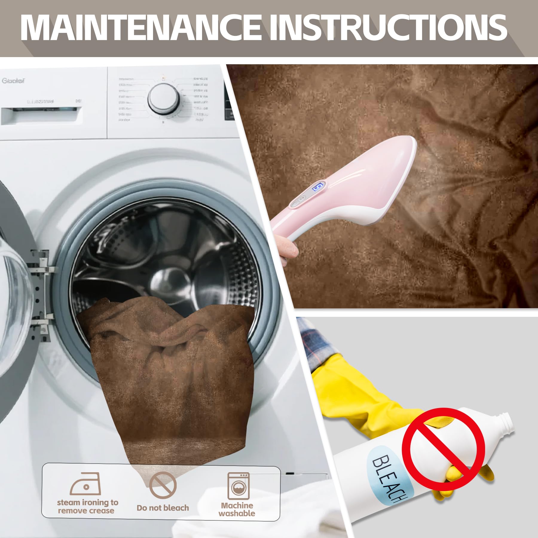 ZTHMOE 5x7ft Fabric Blue Abstract Texture Photography Backdrop (No Stand No Clips) Portrait Photoshoot Background Adult Newborn Child Headshot Photo Studio Props Booth Rod Pocket On Top: 8'x10' Brown