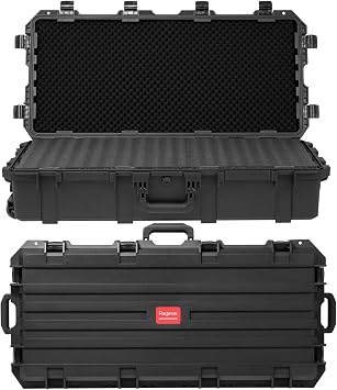 Regetek Waterproof Rolling Case 42 x 20x 10 Inch, with Foam/Wheels/ 3 Large Handles for Camera, Tool, Equipment, Crushproof, Lockable, Transport Roller Hard Case, Inner 37.8" x 16.14" x 6.71"
