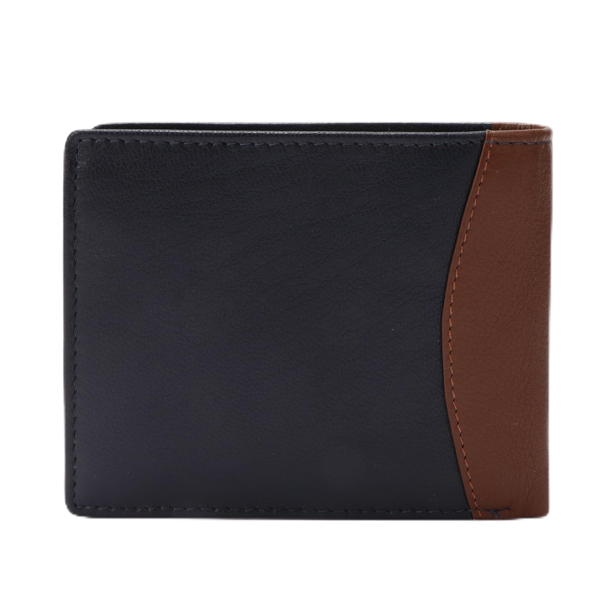 Bi Fold Slim & Light Weight Genuine Leather Men's Stylish Casual Wallet Purse with 3 Card Holder Compartment with Coin Pocket & RFID Blocking | Multi Compartment with Overflap, Brown-image-31