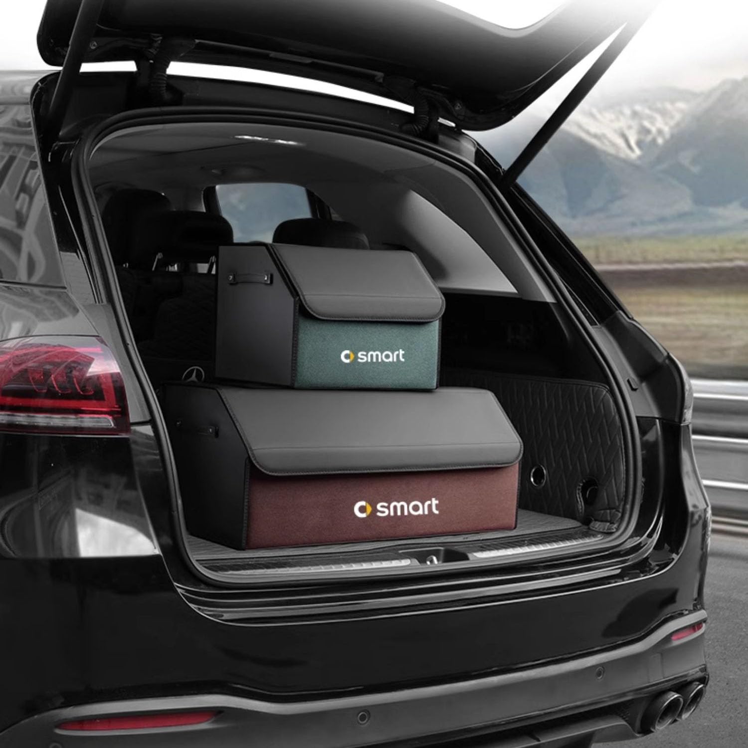 Auto Organizer Bagagliaio per Smart #3/#1/#5/fortwo, Borse per Baule Scatola di Immagazzinaggio, Borse Scatola Portaoggetti Pieghevole Organizzatore,M