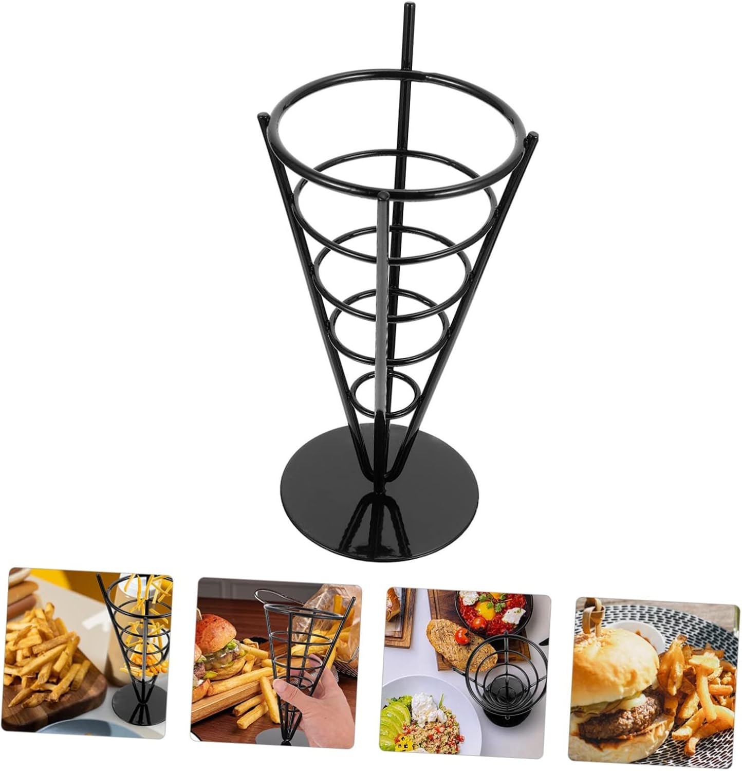 PRETYZOOM 1pc Creative Snack Tray for Fried Chicken and French Fries Compact Iron Snack Holder for Appetizers for Parties and Gatherings Functional and Stylish Design