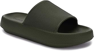Sponsored Ad - Pillow Slippers for Women and Men Non Slip Quick Drying Shower Slides Bathroom Sandals | Ultra Cushion | Thick Sole