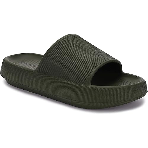 Joomra Pillow Slippers for Women and Men Non Slip Quick Drying Shower Slides Bathroom Sandals | Ultra Cushion | Thick Sole