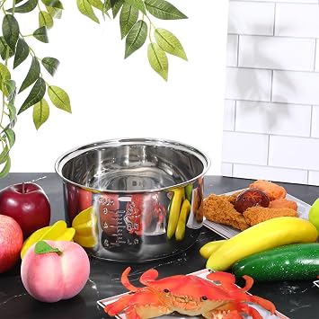 Baderke 304 Stainless Steel Inner Pot Compatible with Zojirushi NS-TSC10 and Tiger JBV-A10U Rice Multi-cooker (5.5 Cups) 3L Inner Bowl Replacement Pot Rice Cooker Stainless Steel